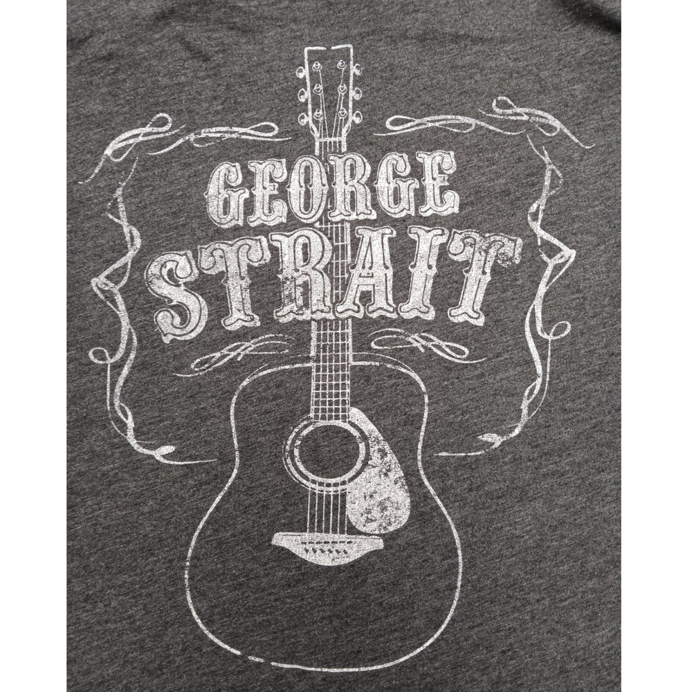 Wrangler George Strait Mens XL Charcoal Gray Guitar Graphic Long Sleeve T-Shirt - Picture 1 of 10